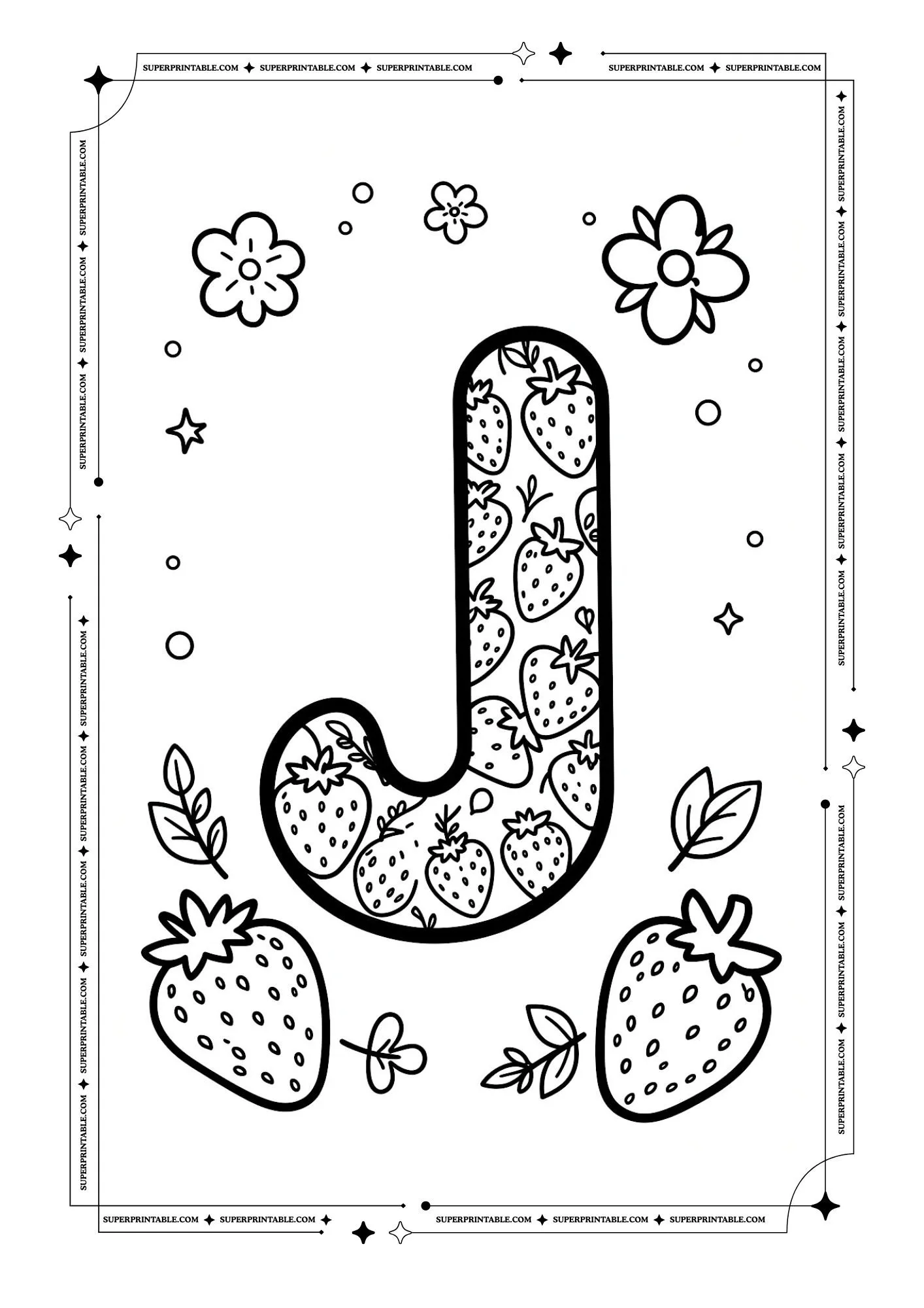 Strawberry Alphabet Coloring Pages 10