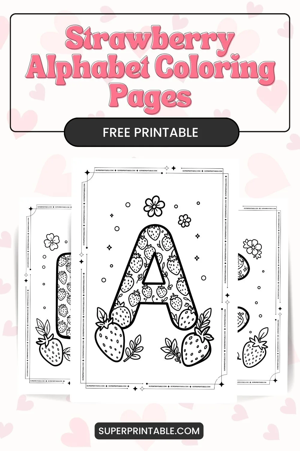 Strawberry Alphabet Coloring Pages Pinterest Image