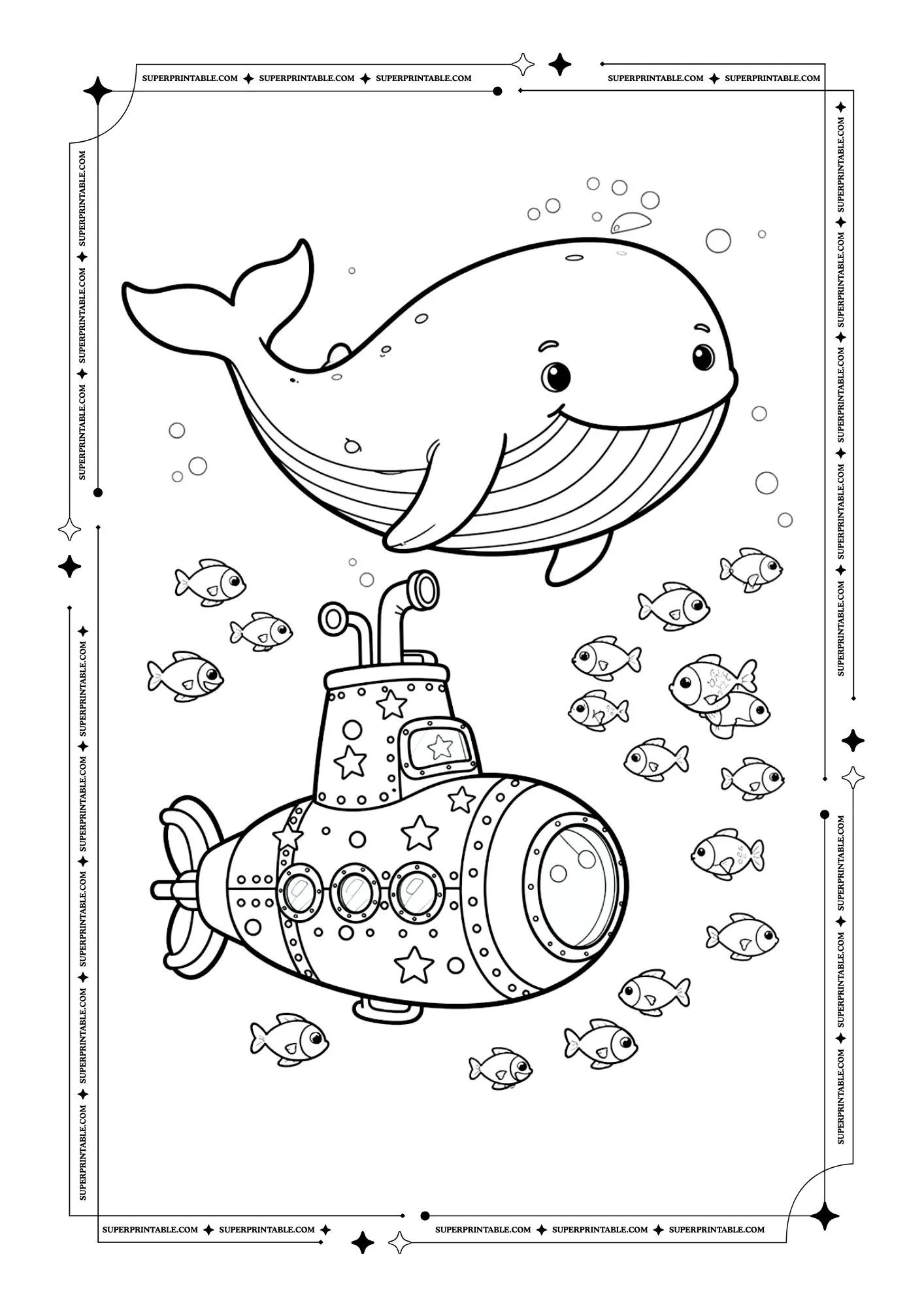 Submarine Coloring Pages 4