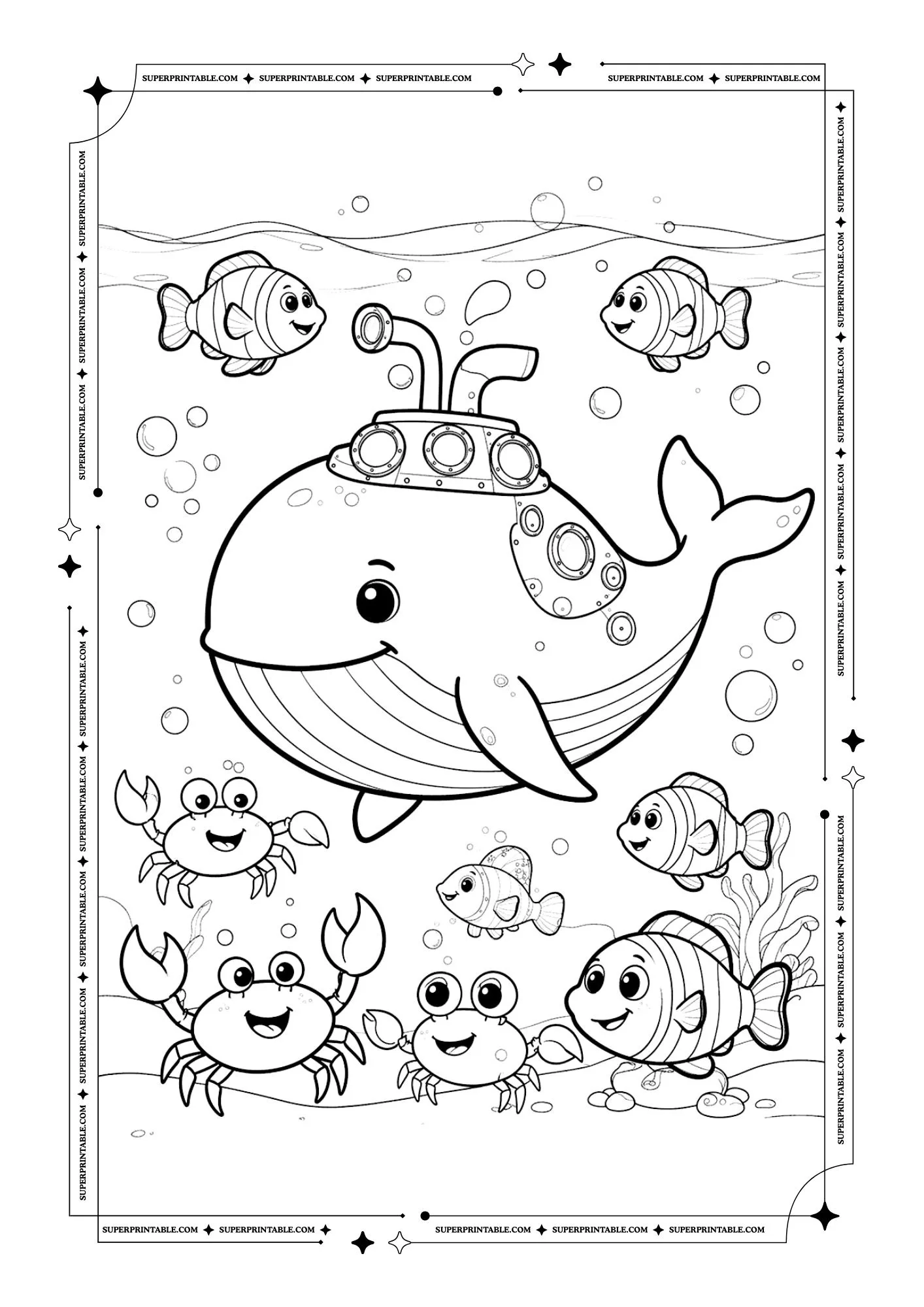 Submarine Coloring Pages 5