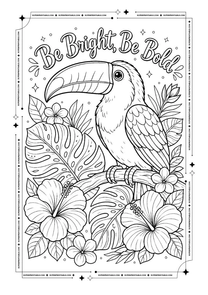 Summer Birds Coloring Pages 1