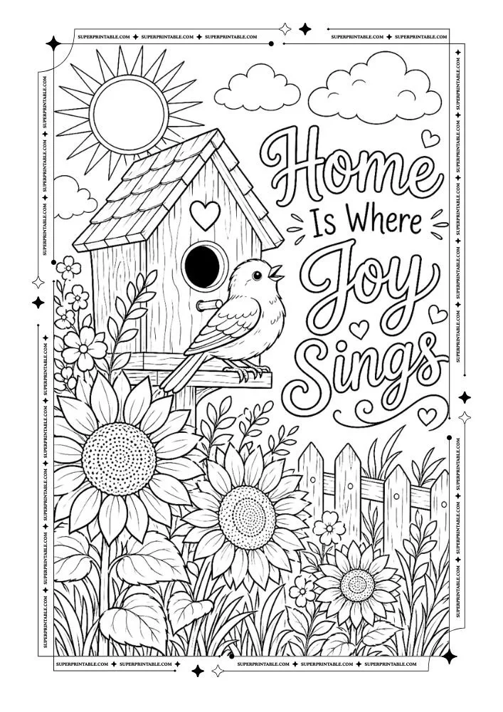 Summer Birds Coloring Pages 2