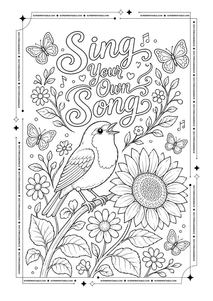 Summer Birds Coloring Pages 3