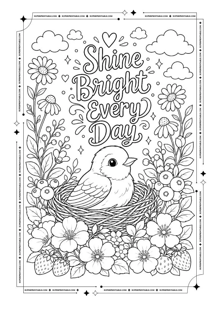 Summer Birds Coloring Pages 4