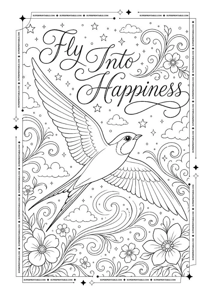 Summer Birds Coloring Pages 5