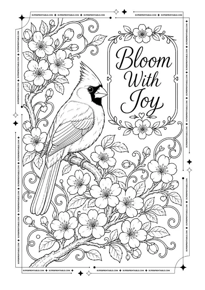 Summer Birds Coloring Pages 6