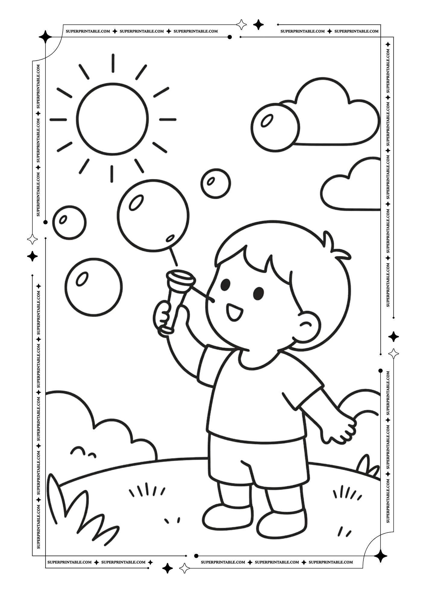 Summer Fun Coloring Pages 1