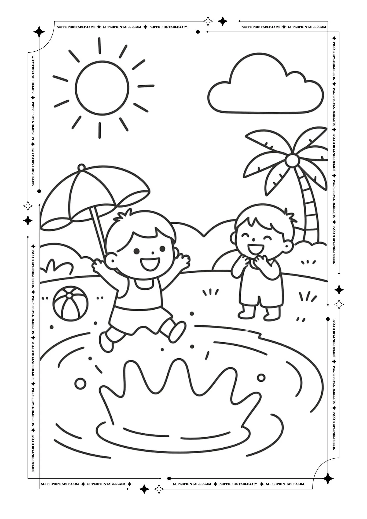 Summer Fun Coloring Pages 7