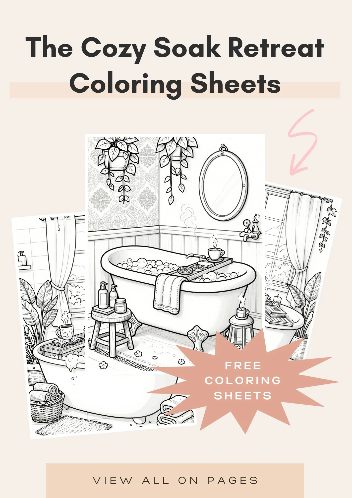The Cozy Soak Retreat Coloring Sheets 2