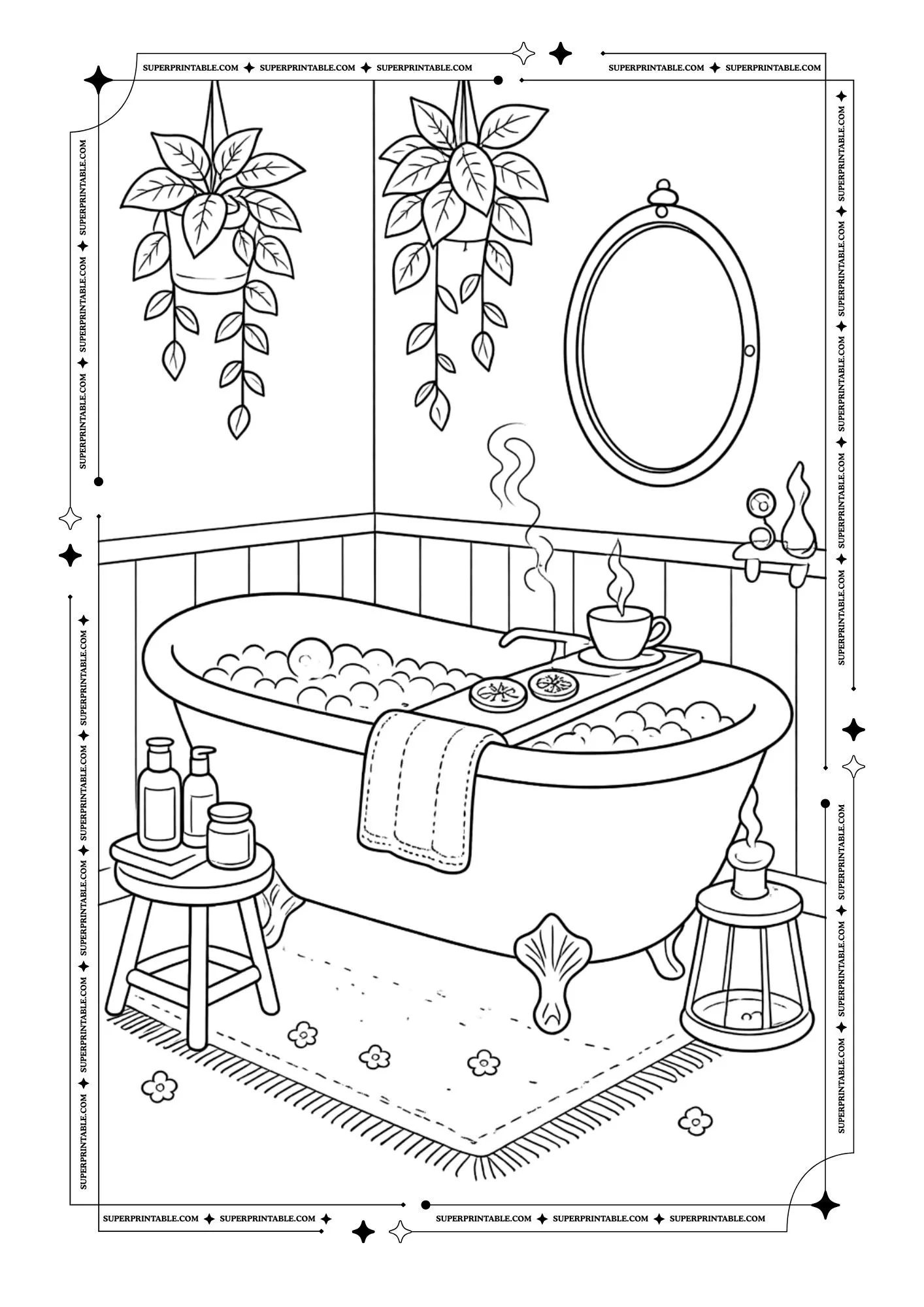 The Cozy Soak Retreat Coloring Sheets 5