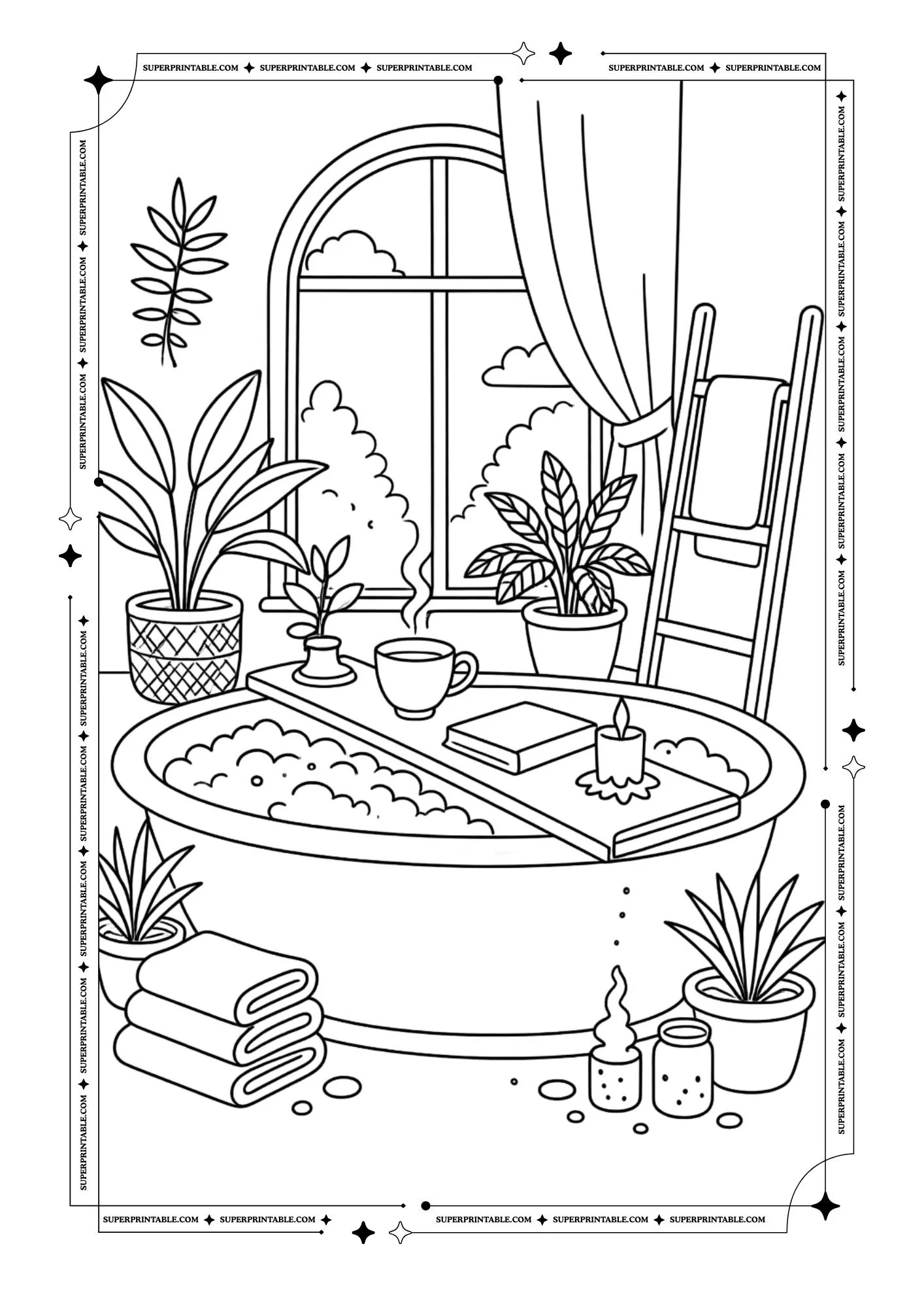 The Cozy Soak Retreat Coloring Sheets 6