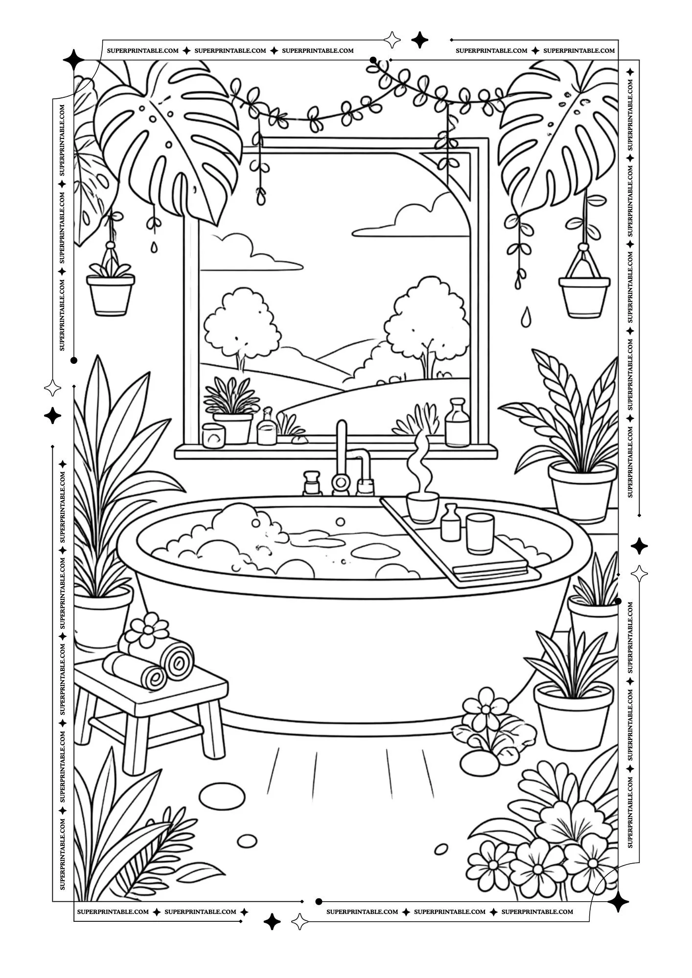 The Cozy Soak Retreat Coloring Sheets 8