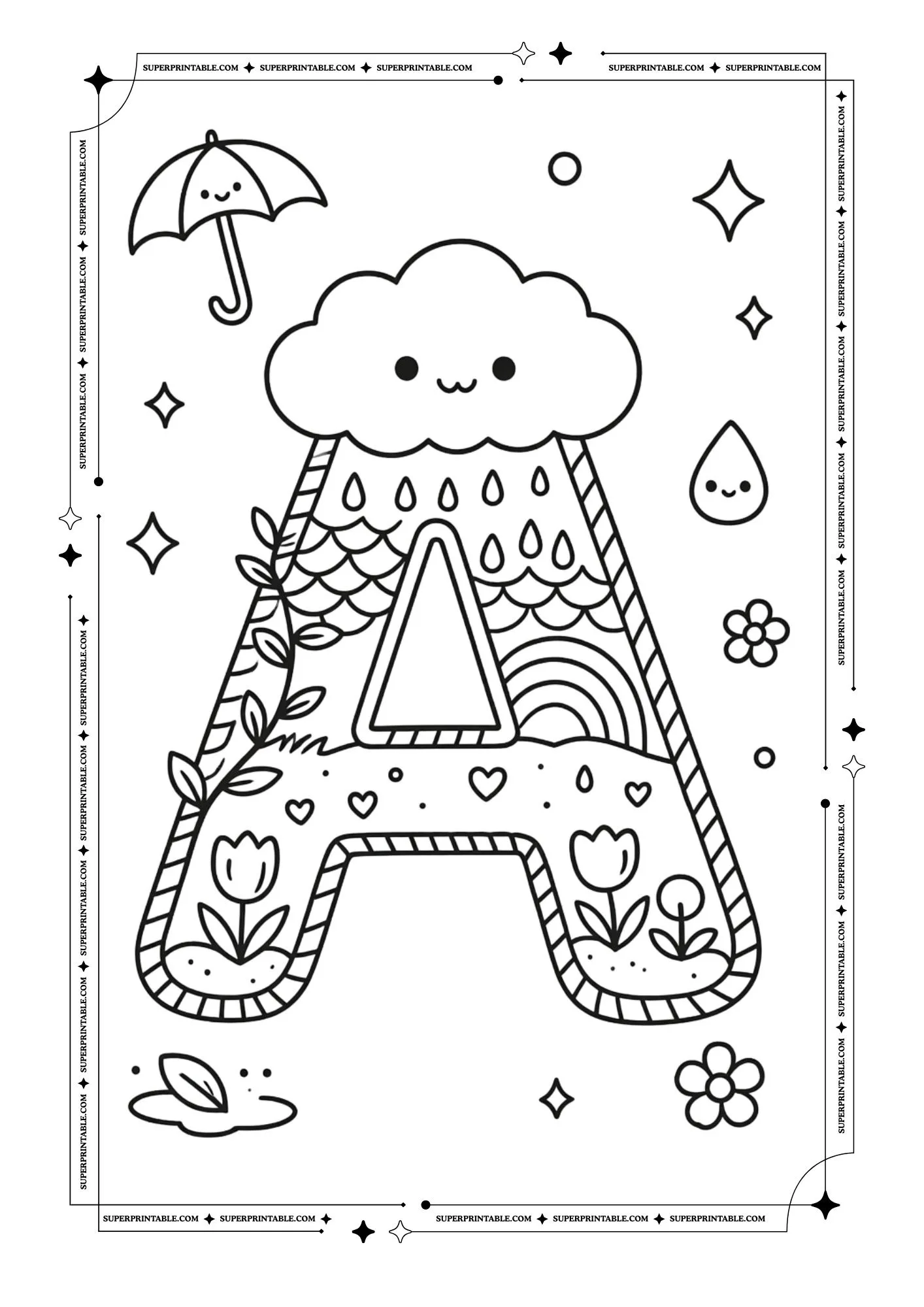 The Cozy Spring Alphabet Coloring Pages 1