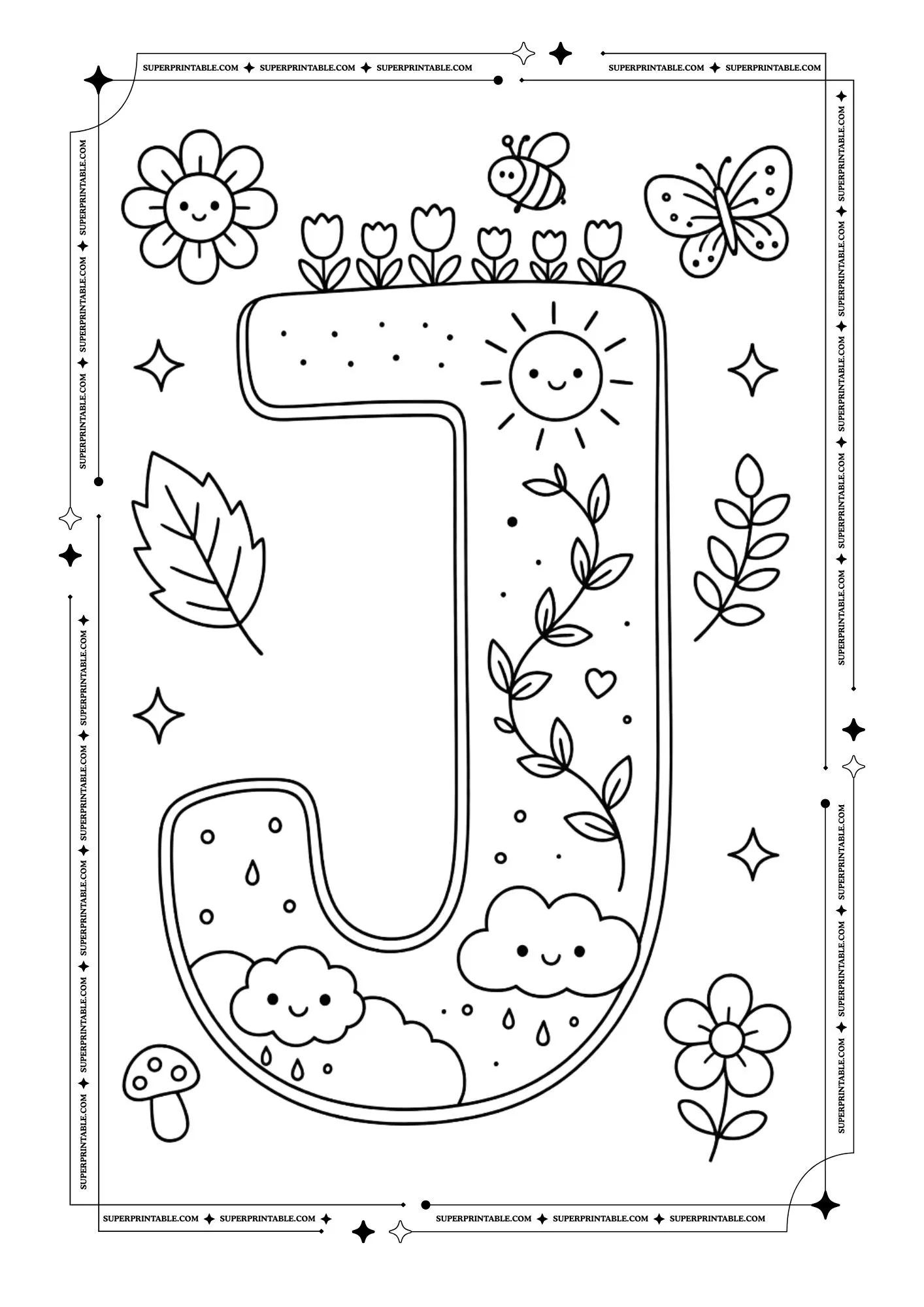 The Cozy Spring Alphabet Coloring Pages 10