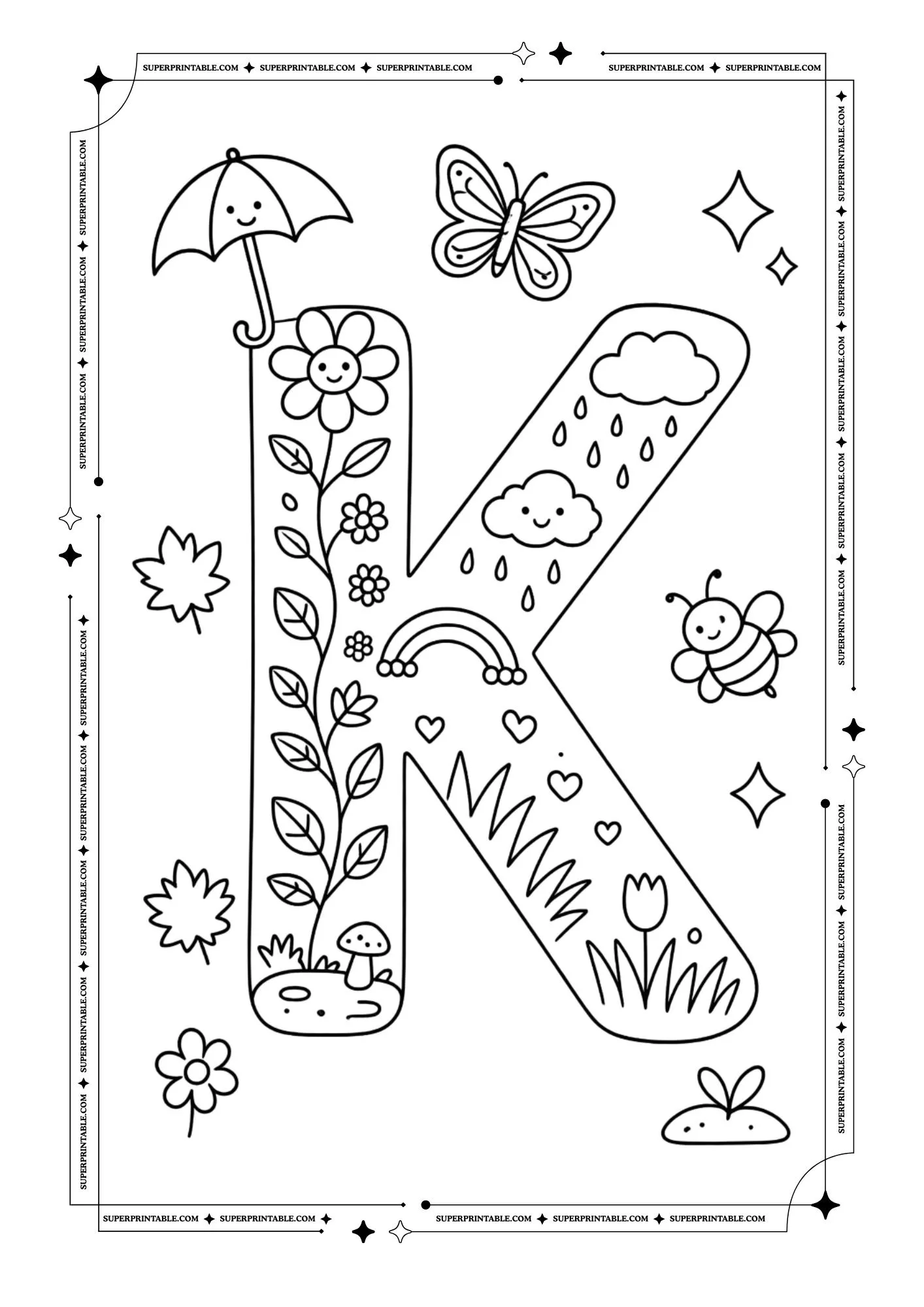 The Cozy Spring Alphabet Coloring Pages 11