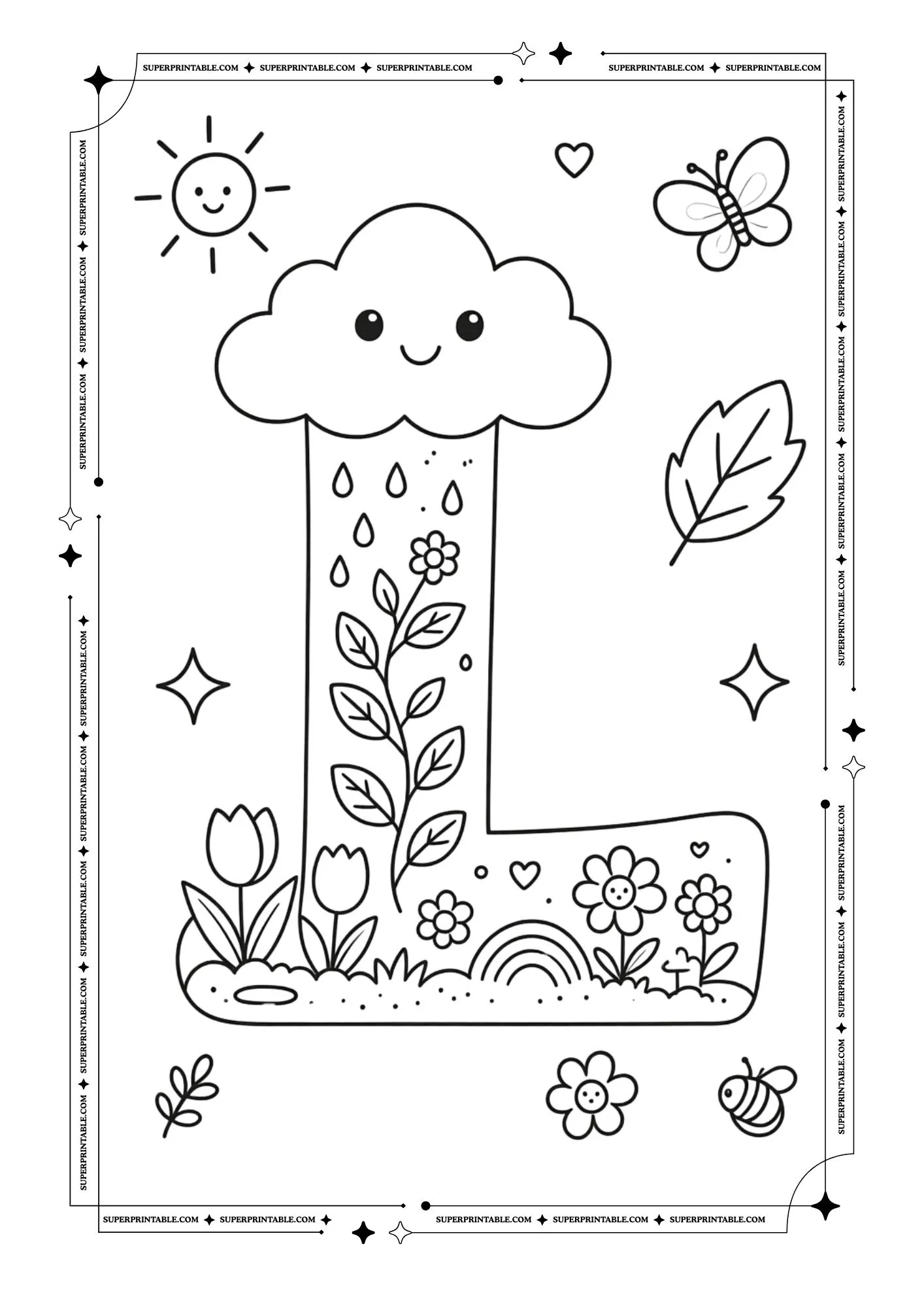 The Cozy Spring Alphabet Coloring Pages 12
