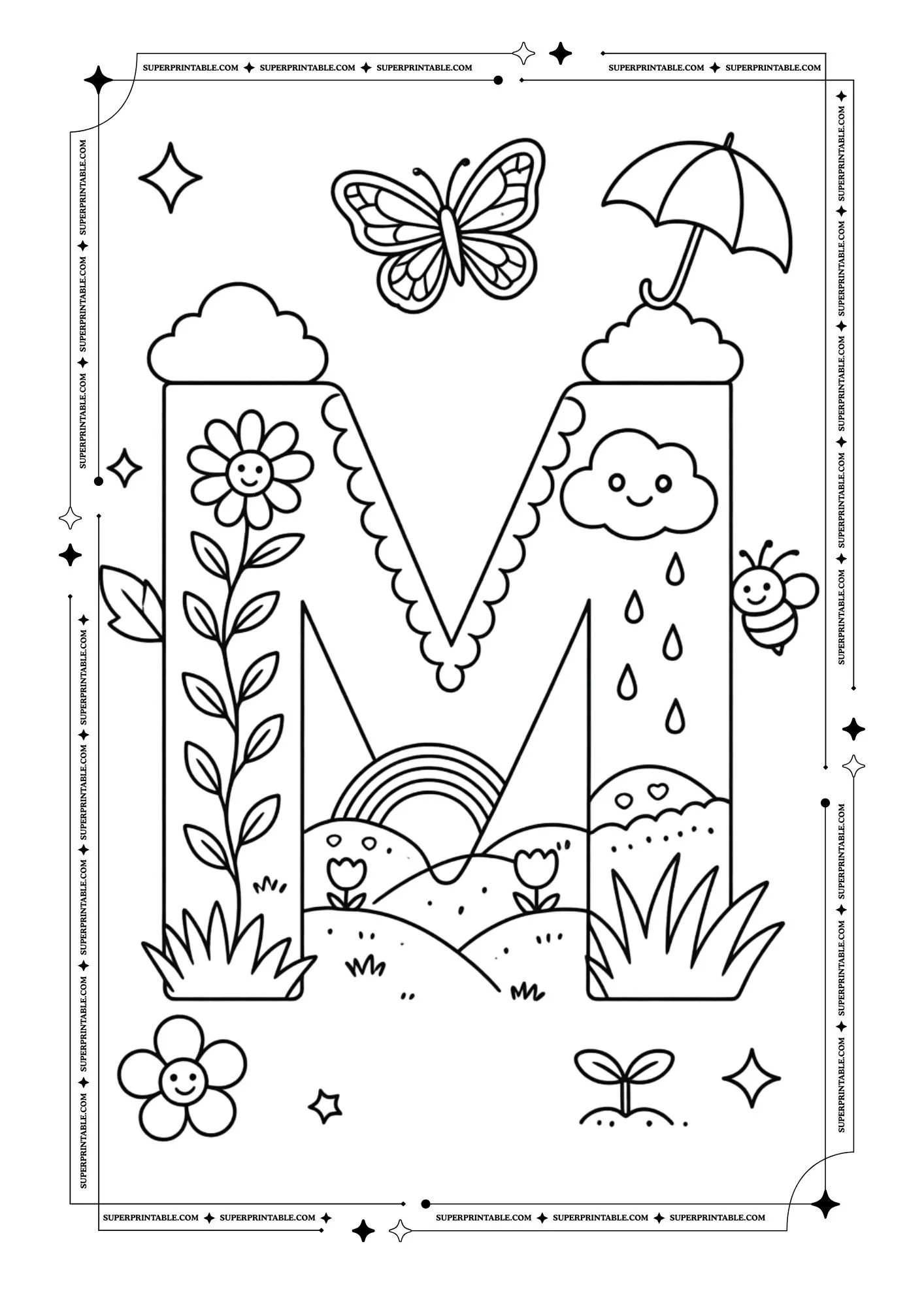 The Cozy Spring Alphabet Coloring Pages 13