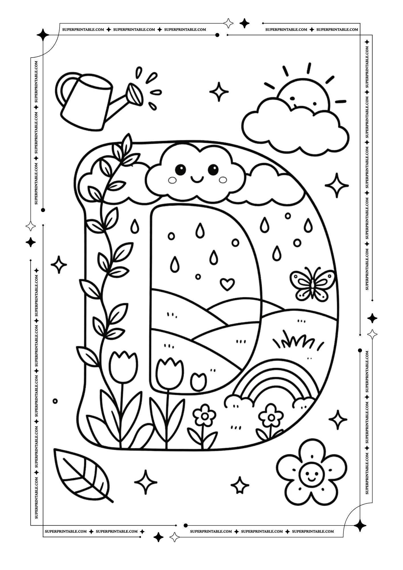 The Cozy Spring Alphabet Coloring Pages 4