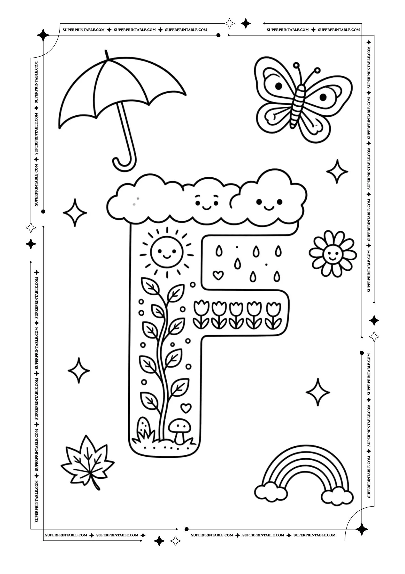 The Cozy Spring Alphabet Coloring Pages 6