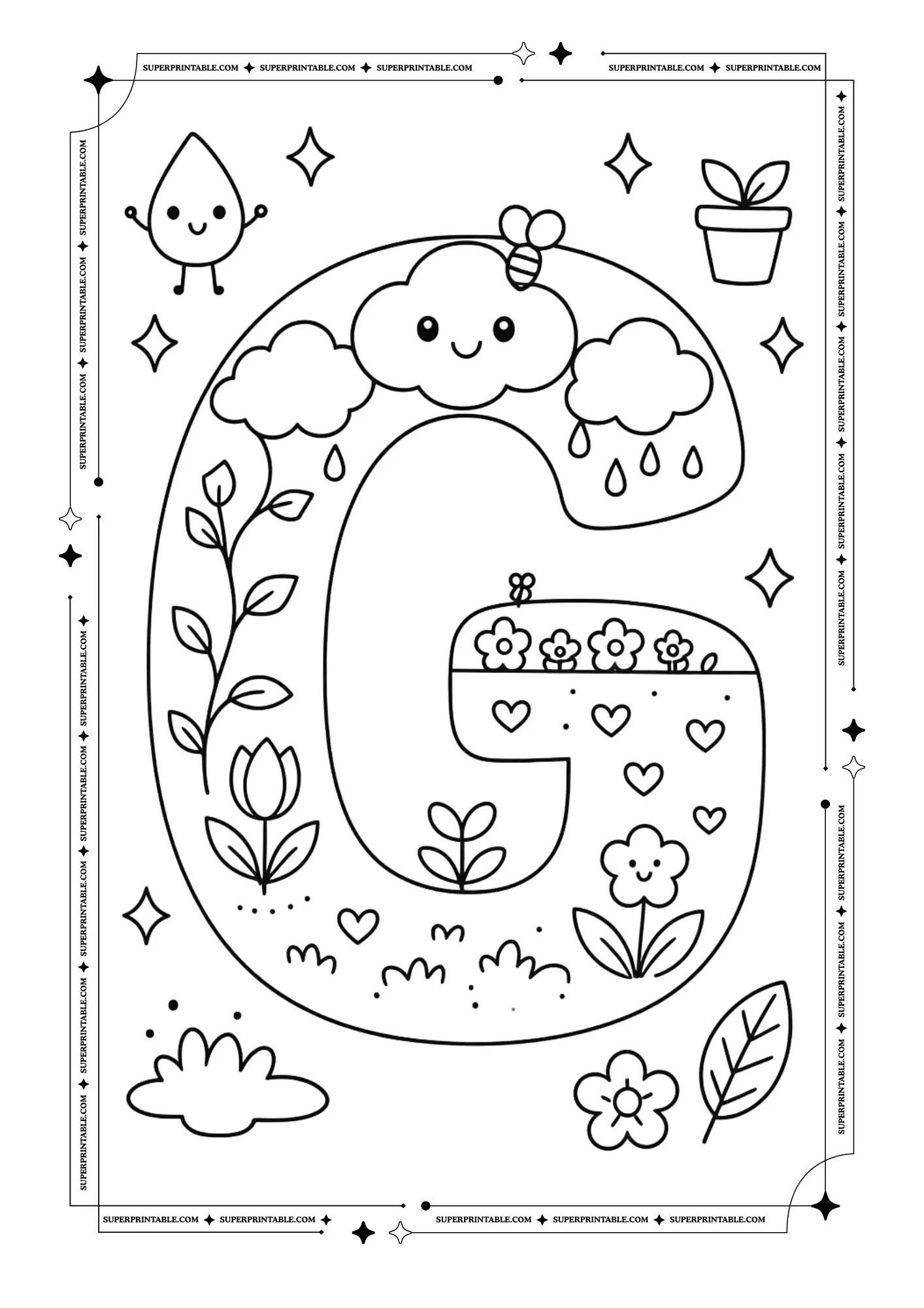 The Cozy Spring Alphabet Coloring Pages 7