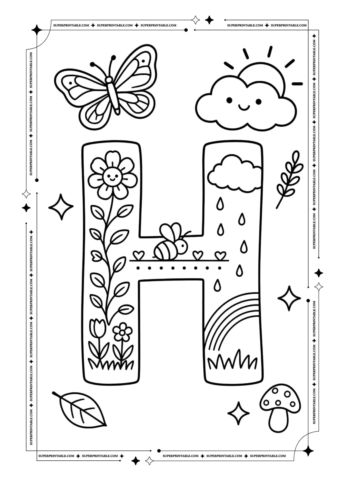 The Cozy Spring Alphabet Coloring Pages 8