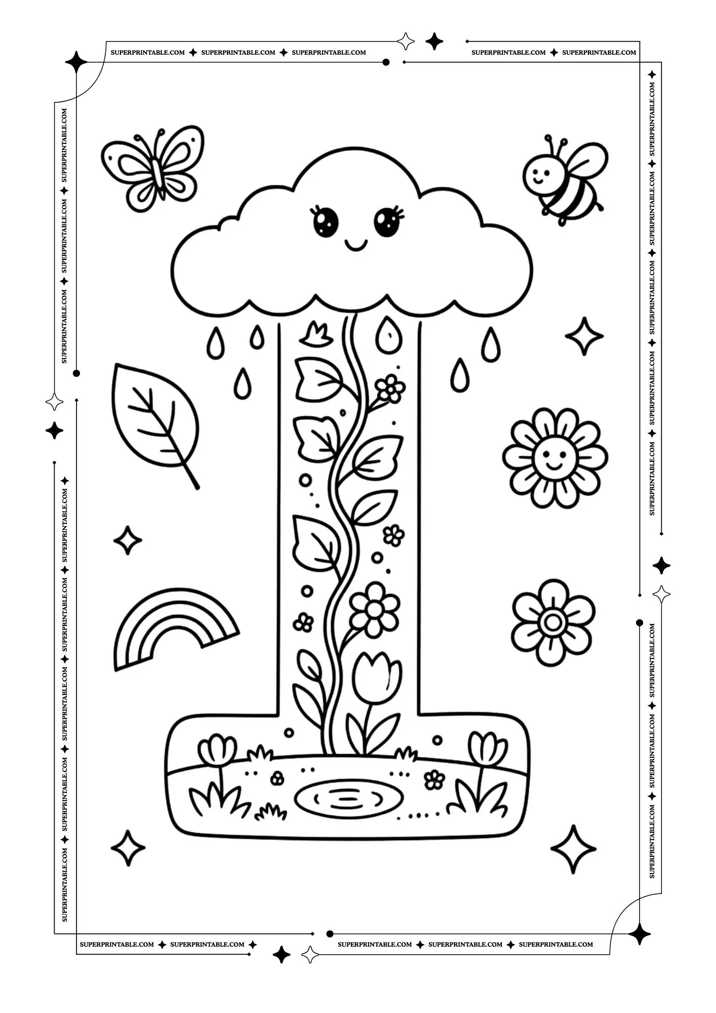 The Cozy Spring Alphabet Coloring Pages 9