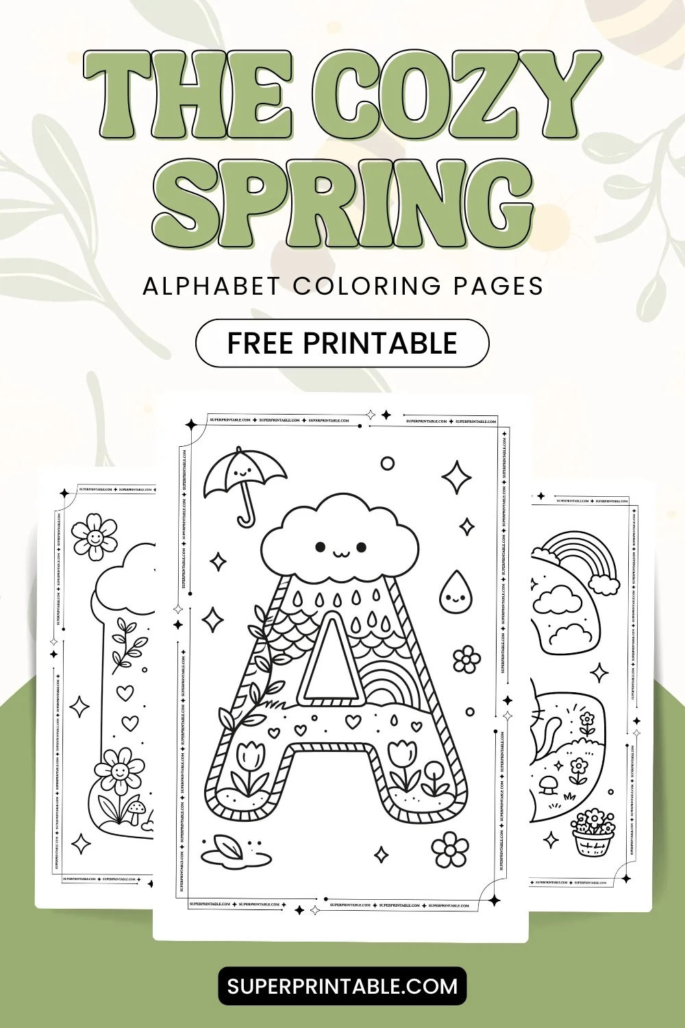 The Cozy Spring Alphabet Coloring Pages Pinterest Image