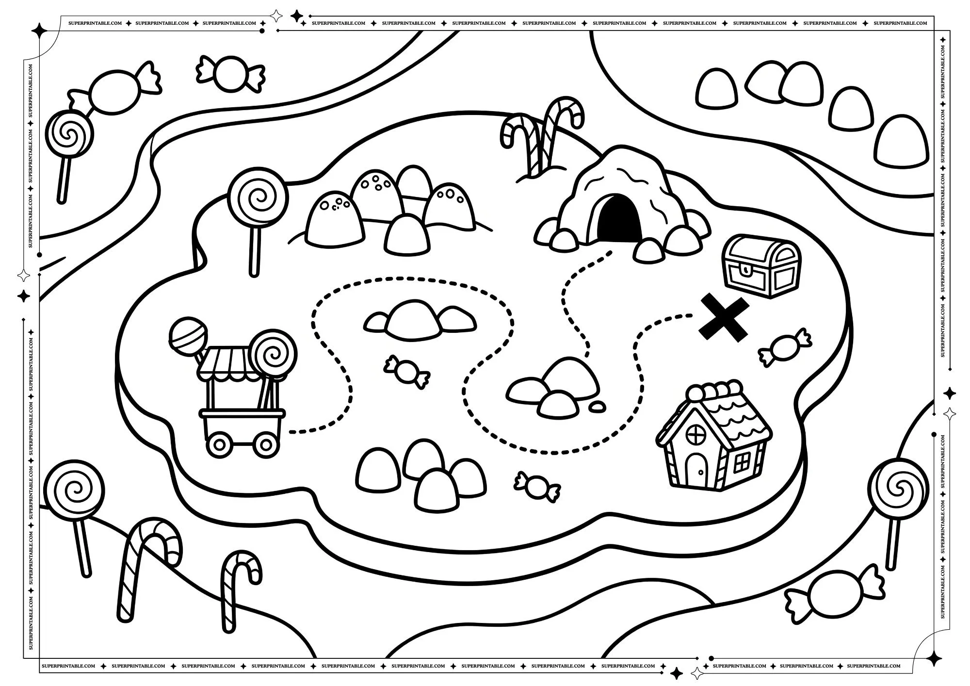 Treasure Map Coloring Maps 1