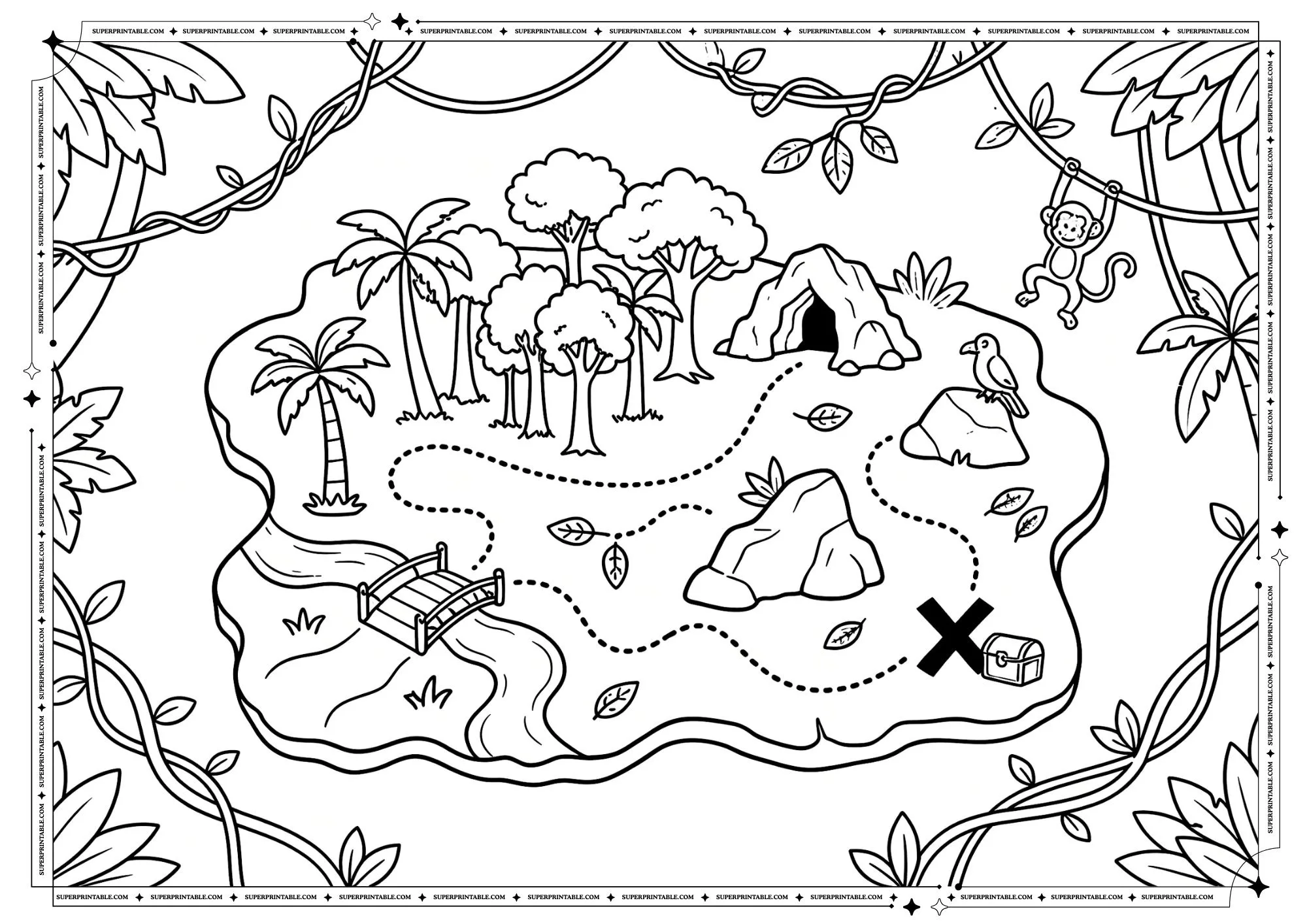 Treasure Map Coloring Maps 4