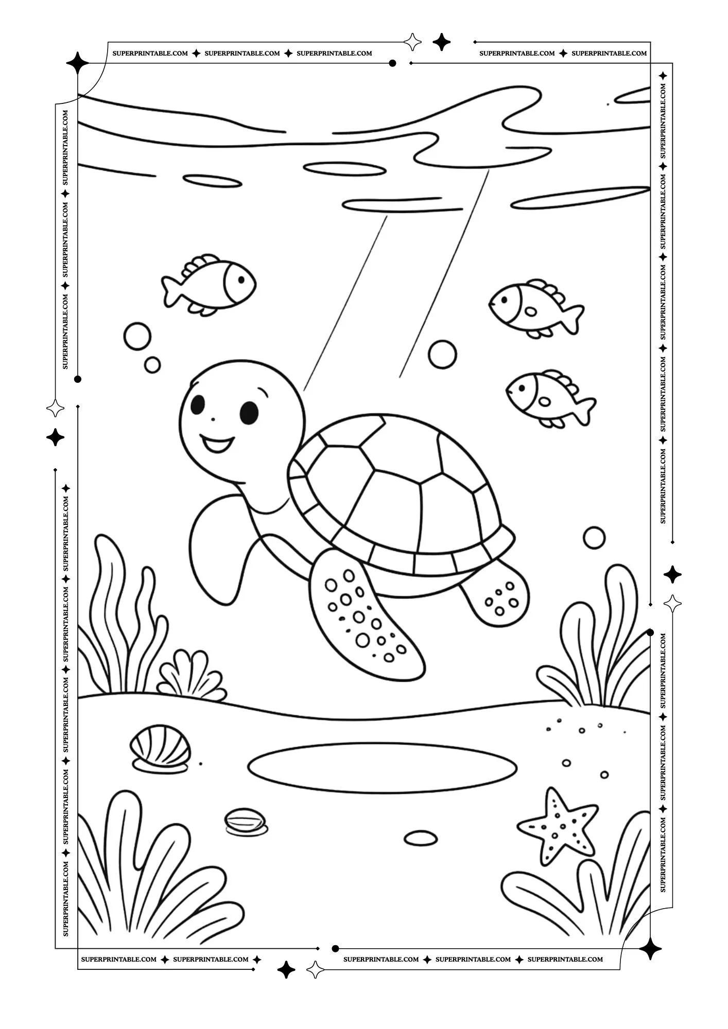 Turtle Coloring Pages 2