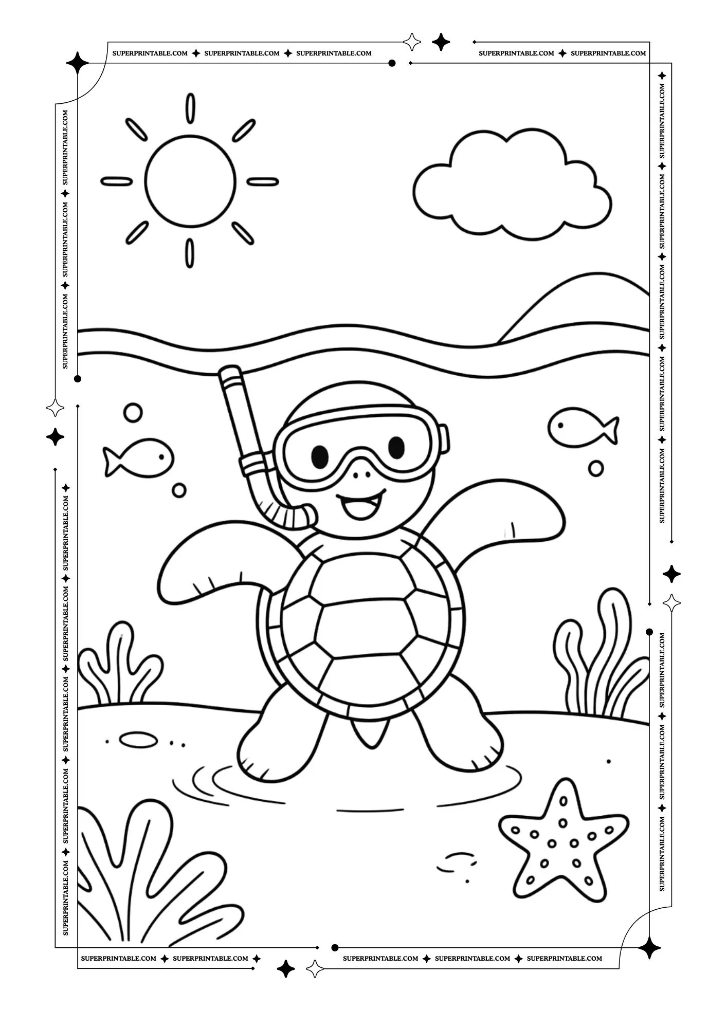 Turtle Coloring Pages 6