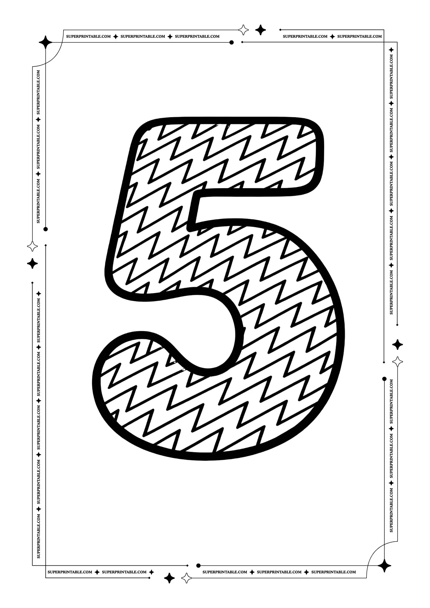 Zigzag Numbers Coloring Pages 6