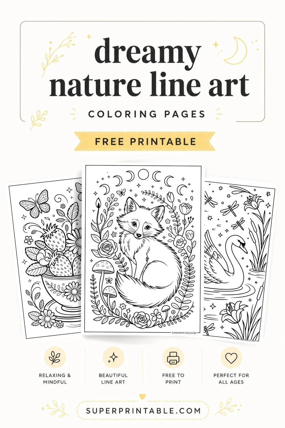 10+ Dreamy Nature Line Art Coloring Pages Pinterest Image