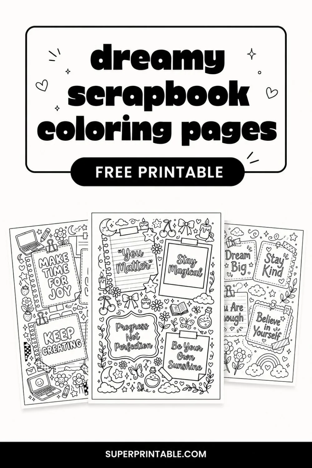 10+ Dreamy Scrapbook Coloring Pages Pinterest Image