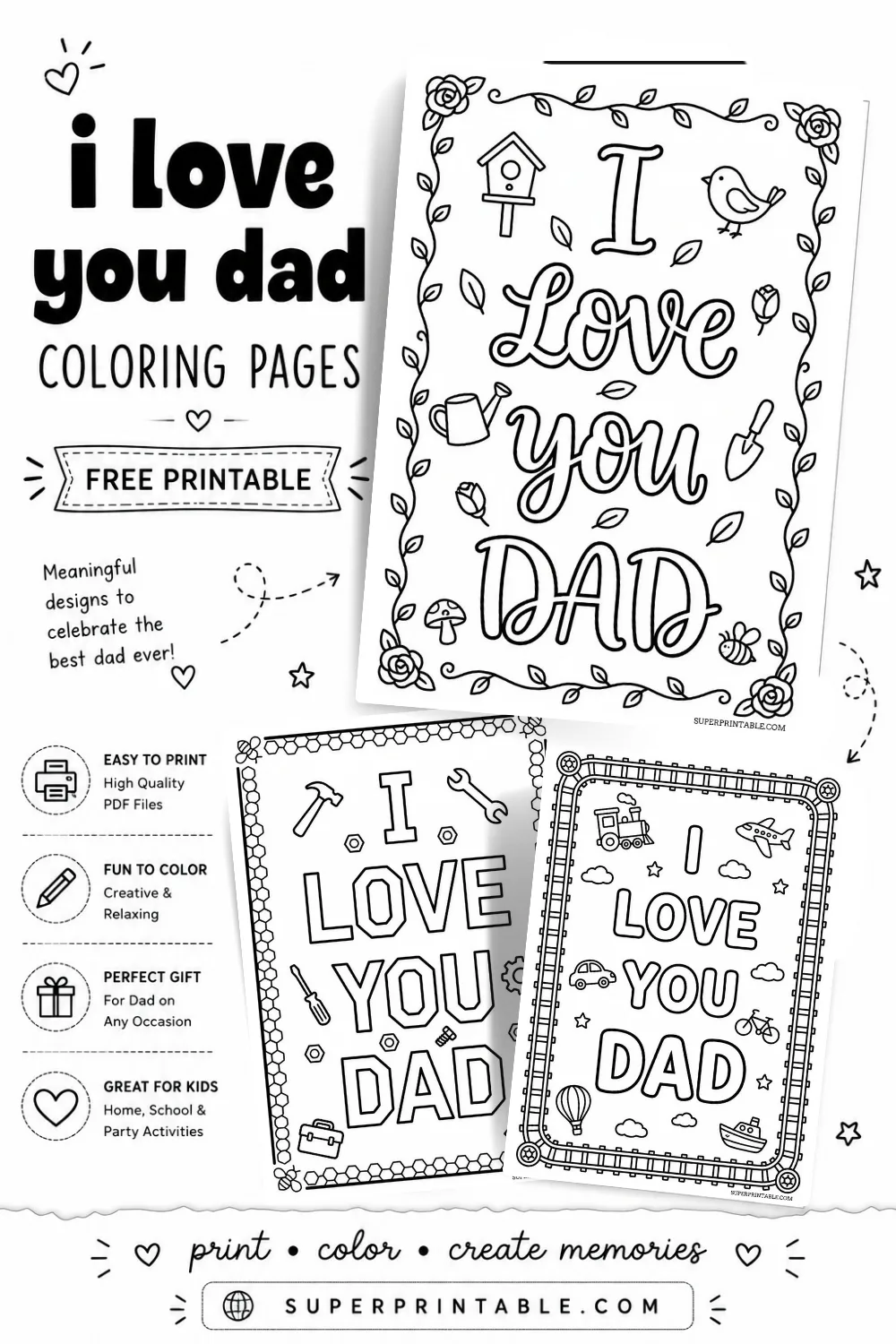 10+ I Love You Dad Coloring Pages Pinterest Image