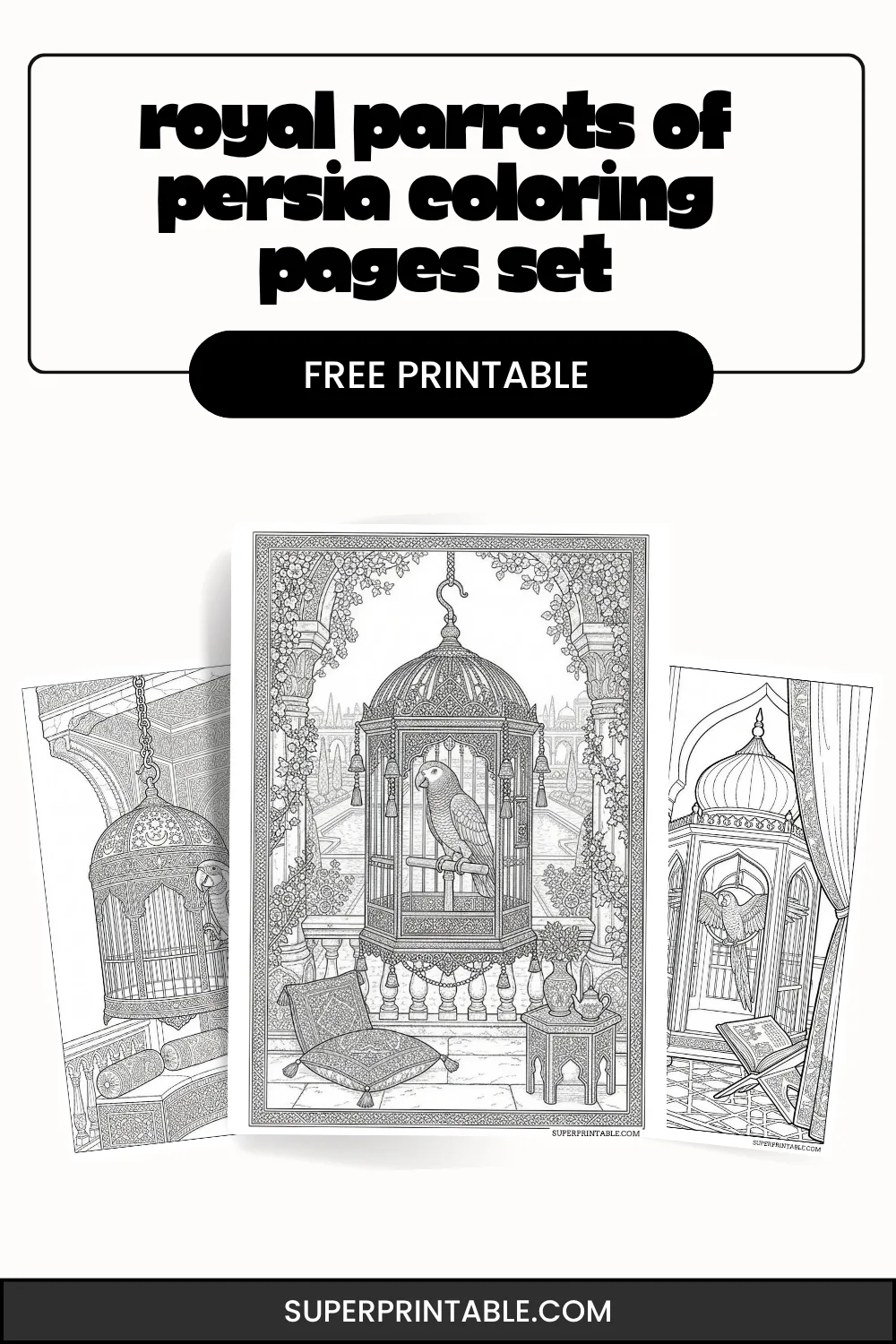 10+ Royal Parrots of Persia Coloring Pages Pinterest Image
