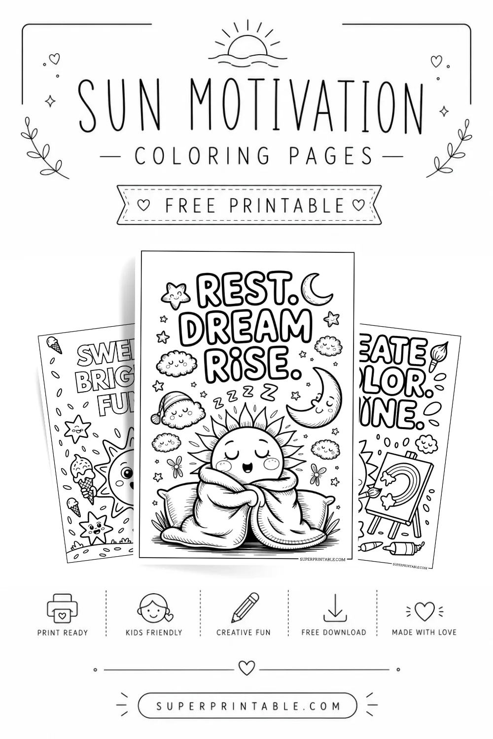 10+ Sun Motivation Coloring Pages Pinterest Image