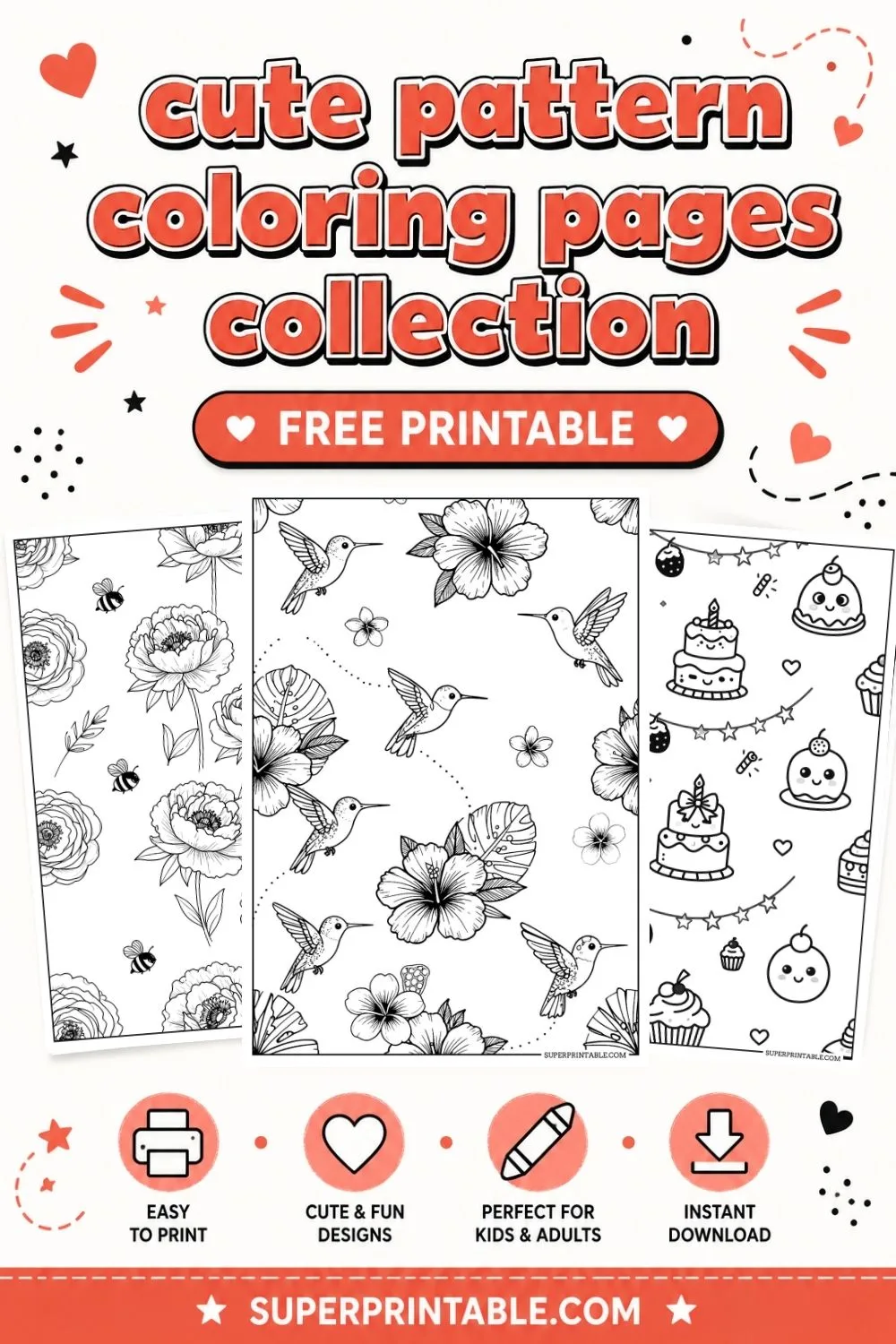 15+ Cute Pattern Coloring Pages Pinterest Image