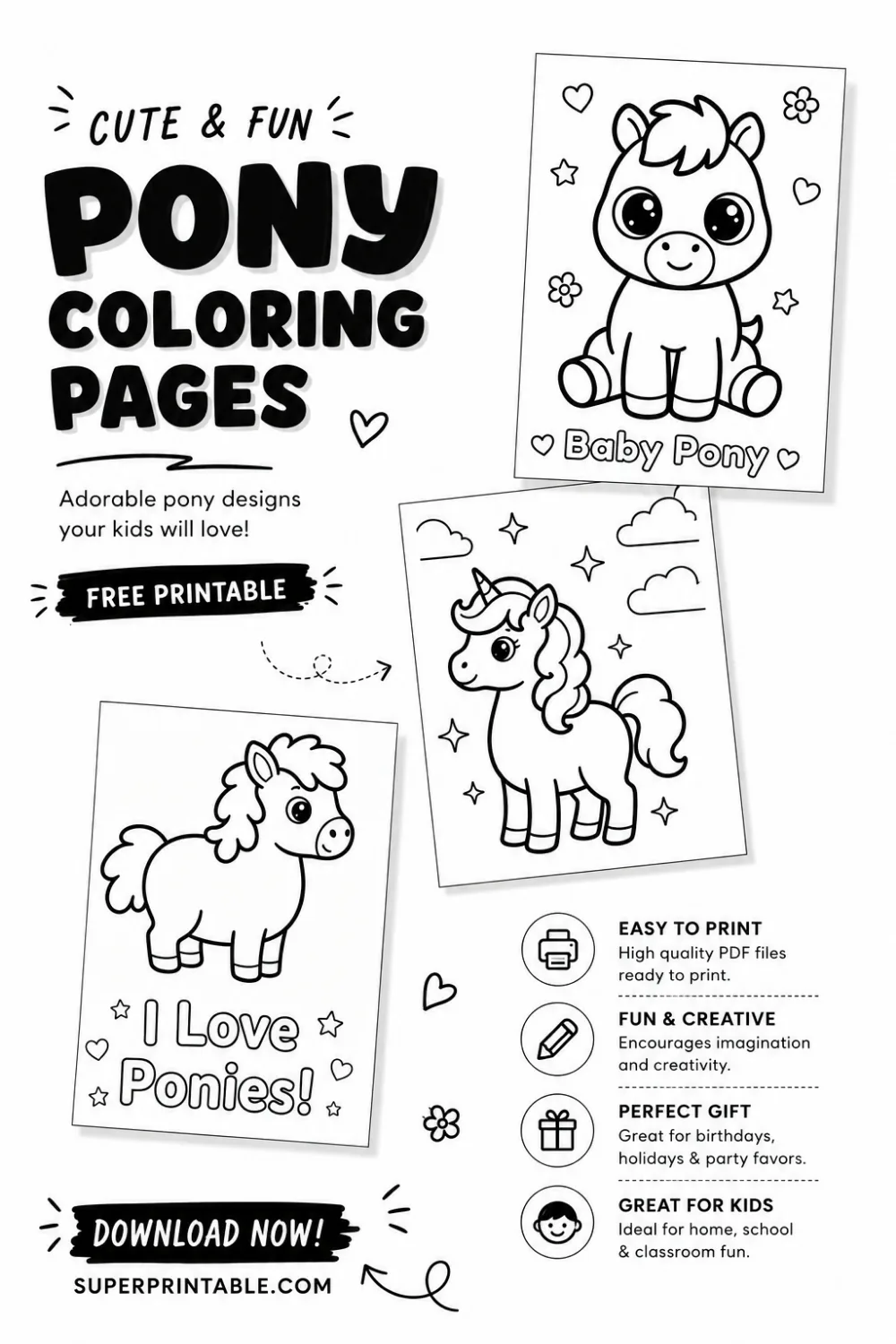 15+ Pony Coloring Pages Pinterest Image