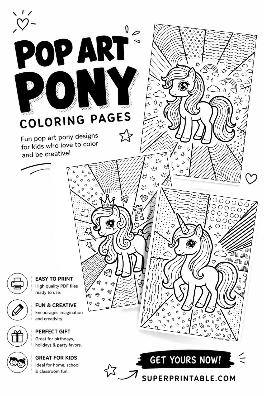 15+ Pop Art Pony Coloring Pages Pinterest Image