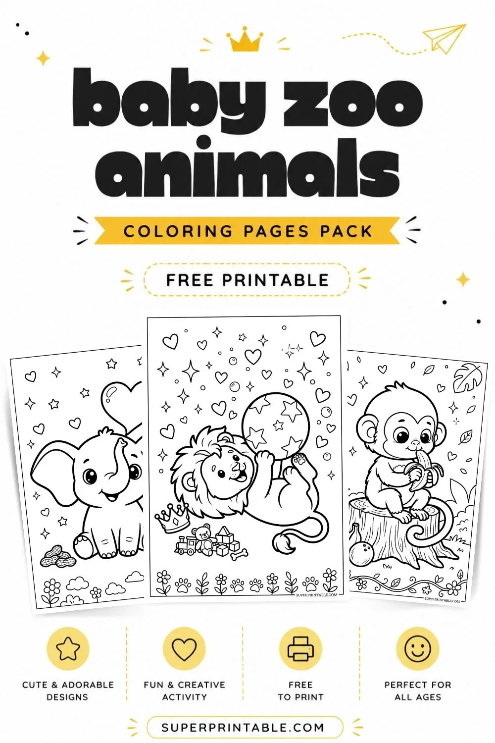 18+ Baby Zoo Animals Coloring Pages Pinterest Image