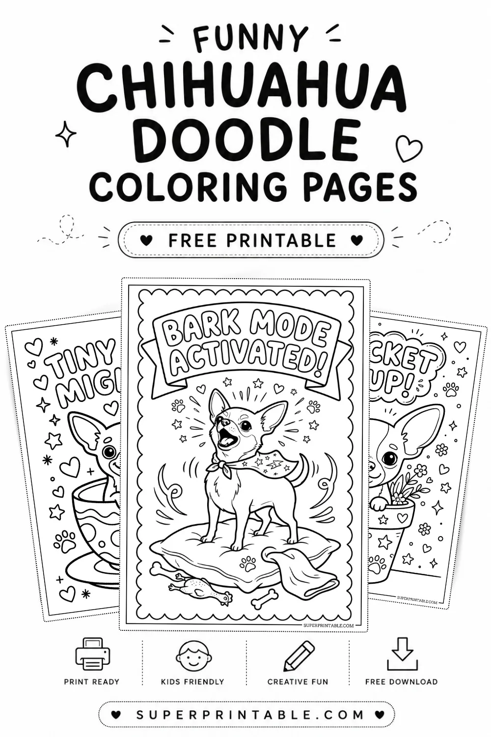 18+ Funny Chihuahua Doodle Coloring Pages Pinterest Image