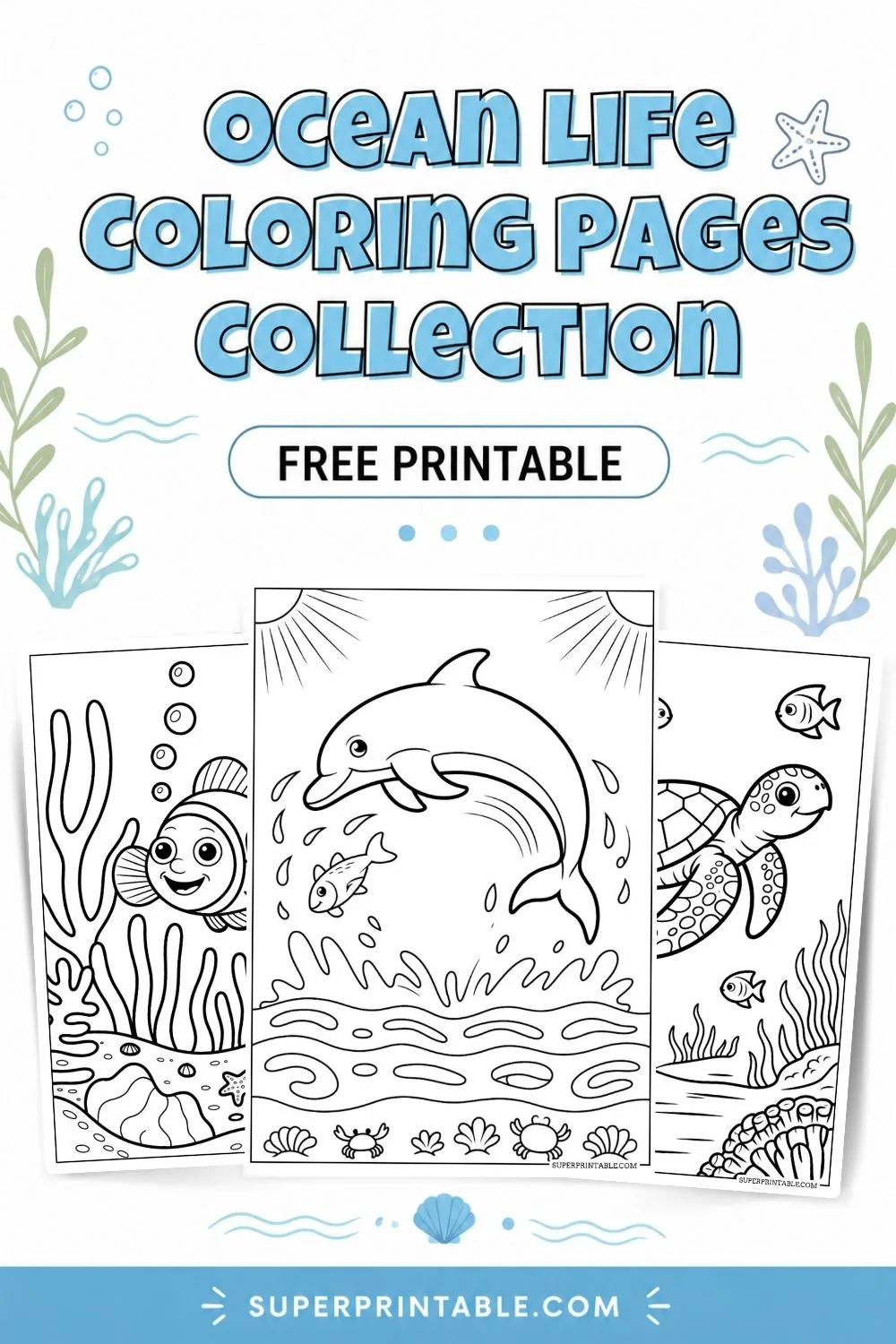 20 Ocean Life Coloring Pages Pinterest Image