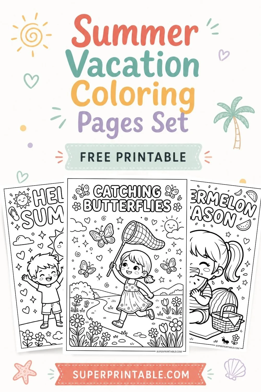 20 Summer Vacation Coloring Pages Pinterest Image