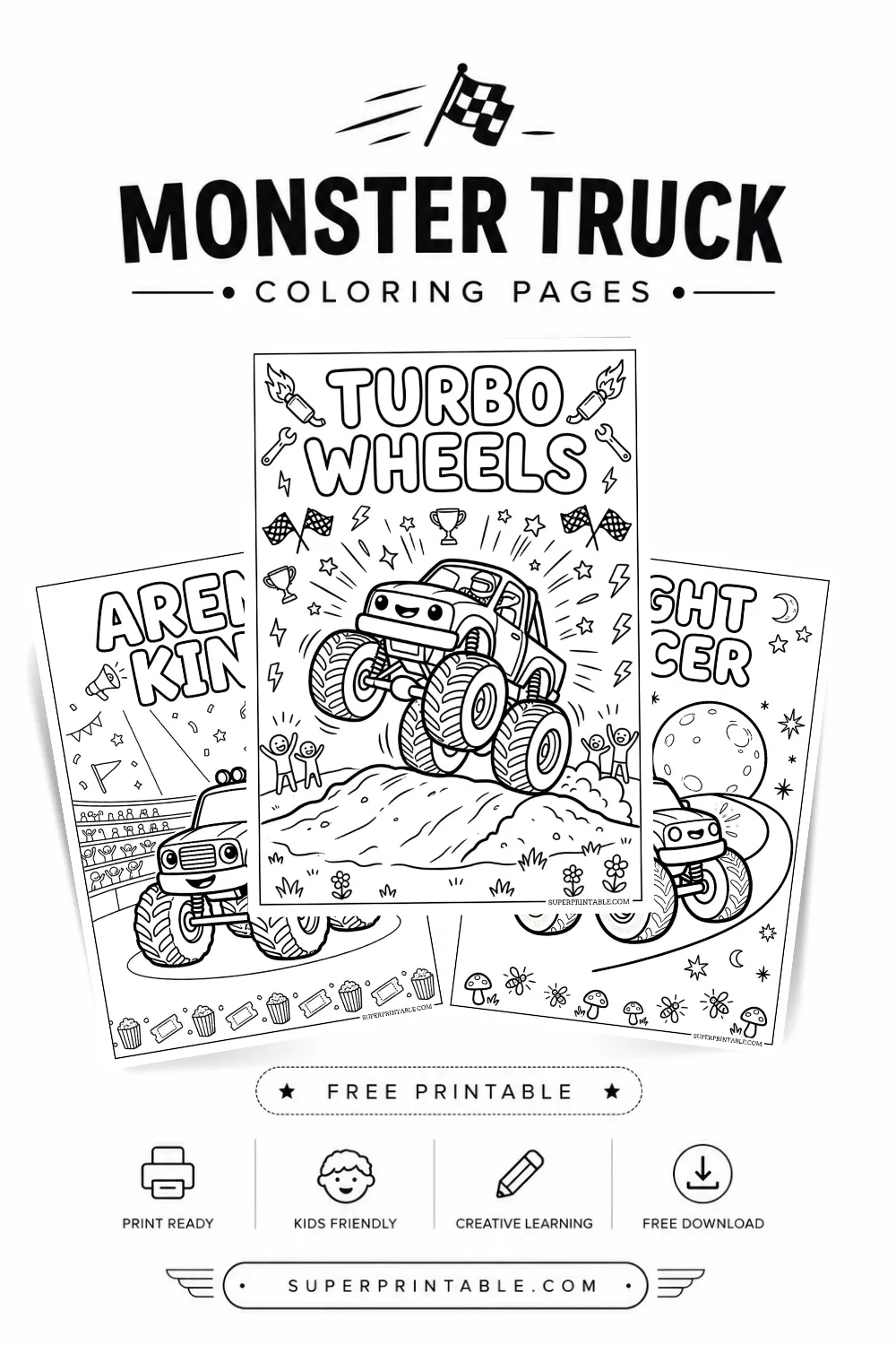25 Monster Truck Coloring Pages Pinterest Image
