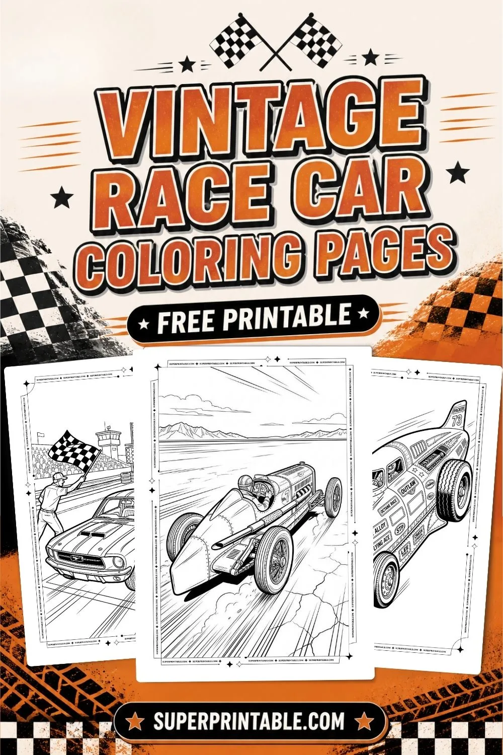 25+ Vintage Race Car Coloring Pages Pinterest Image