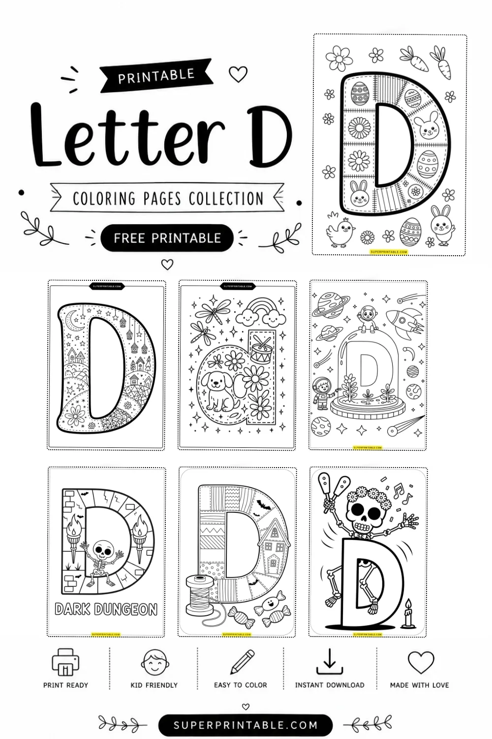 30 Letter D Coloring Pages Pinterest Image