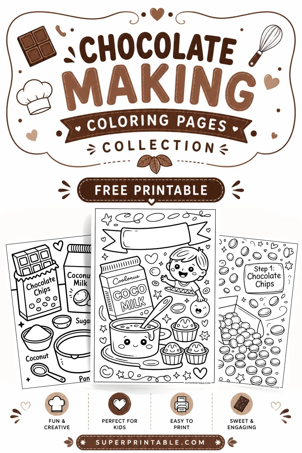 Chocolate Making Coloring Pages Pinterest Image