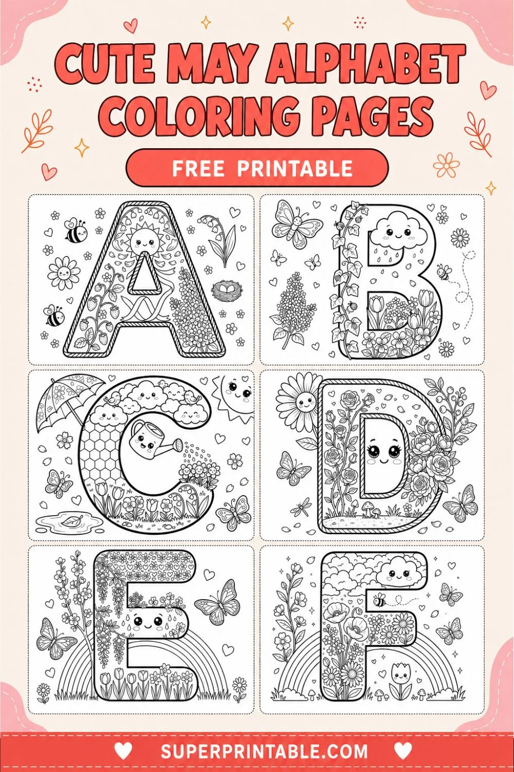 Cute May Alphabet Coloring Pages Pinterest Image