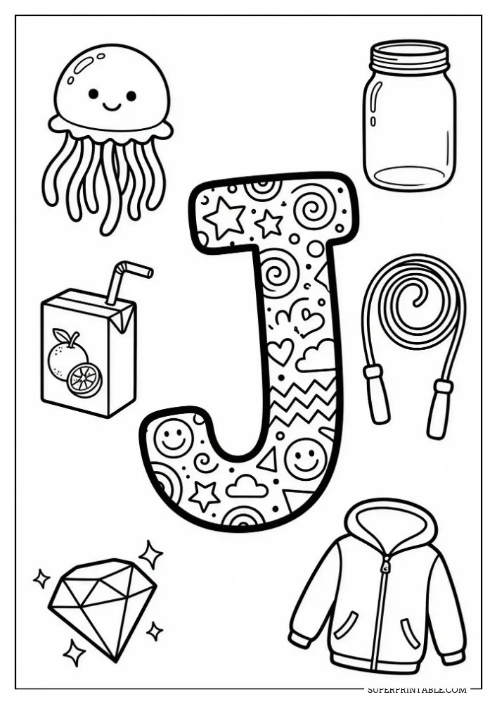 Funky Alphabet Coloring Pages 10